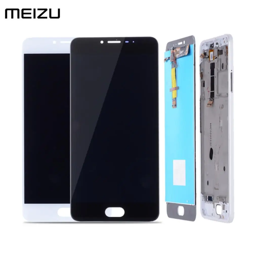 Дешево Дисплей для Meizu U20 font b LCD b font в сборе с тачскрином на рамке Оригинал 5.5 черный белый