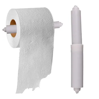 

1 Pc New Hot Sale Roll HolderWhite Plastic Toilet Roll Spindle Spring Loaded Tissue Paper Loo Holder Roller Useful Bathroom Tool