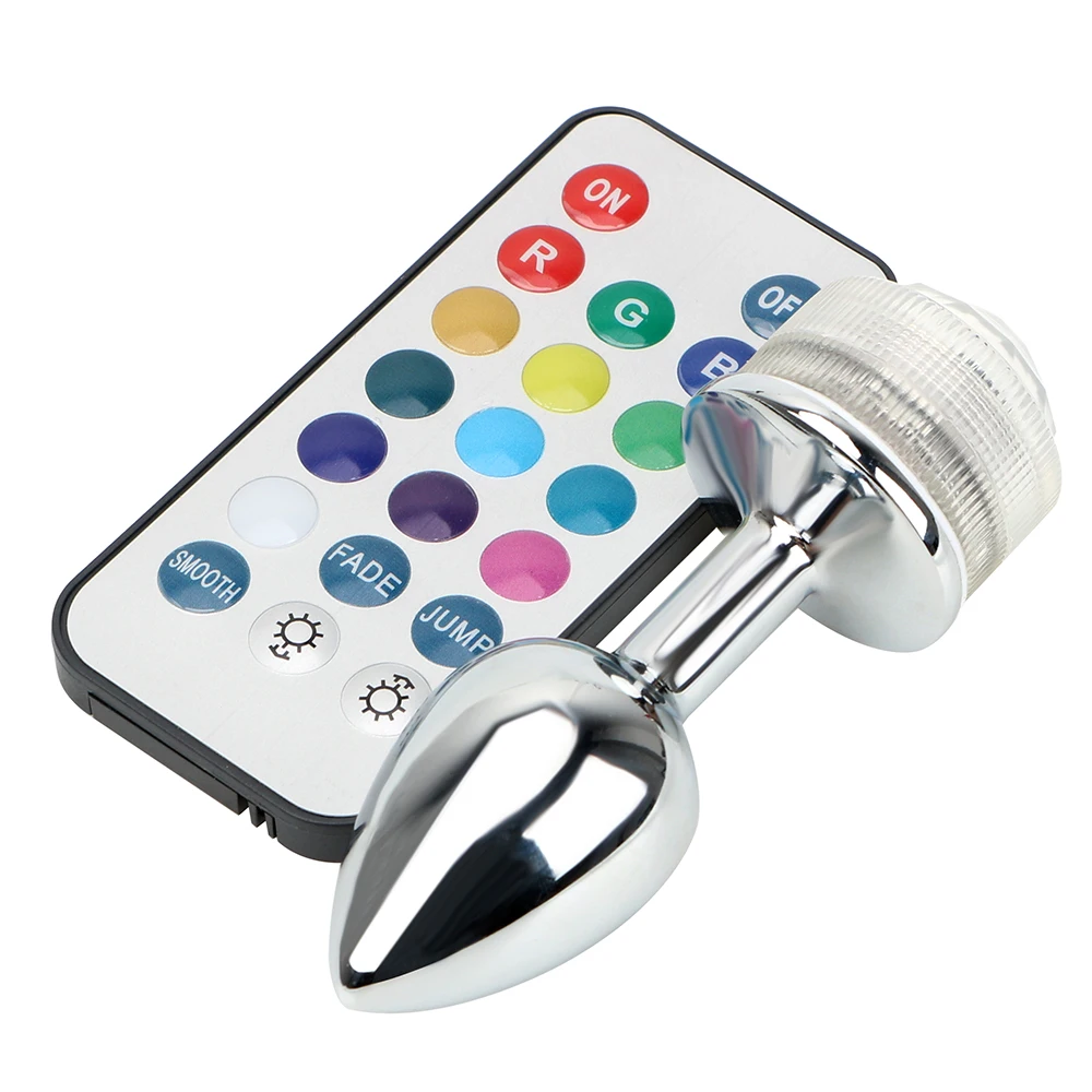 Plug anale in metallo con luce led e telecomando prostata_voghion.com