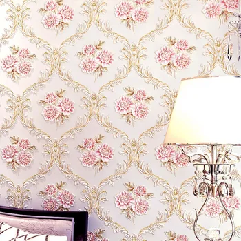 

950cm*53cm 3d three-dimensional non-woven wallpaper garden big flower living room bedroom hotel hotel project wallpaper