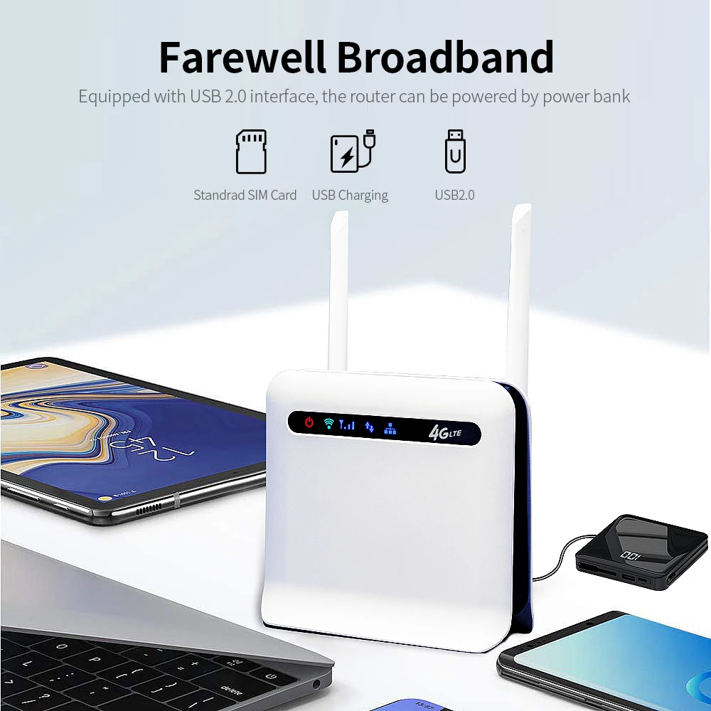 Беспроводной маршрутизатор промышленного класса 4G LTE 300 Мбит/с Мощный