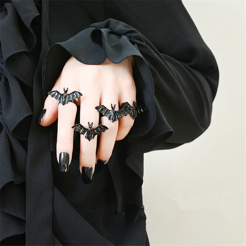 HUANZHI Новинка стильные регулируемые металлические готические кольца для мужчин и женщин, вечерние модные темные украшения, подарки