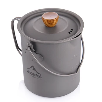 

Widesea Titanium Camping 750ML Coffee Pot With French Press And Lid Fast Heat Outdoor Cup Mug Cookware For Tourism Hike Picnic
