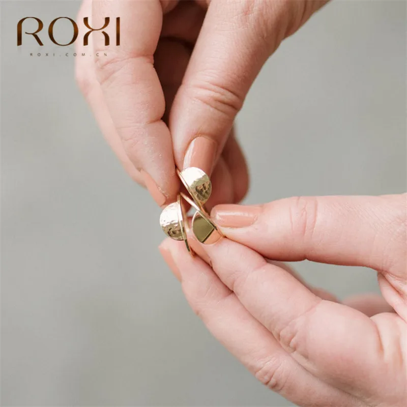 ROXI, Boho, 925 пробы, серебряные кольца для женщин, ювелирные изделия, геометрические, полумесяц, кольца на палец, Bague Femme, обручальные кольца, подарок на помолвку