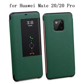 

Luxury Genuine Leather Phone Case for Huawei Mate 20 Pro Business Flip Cover for Huawei Mate 20Pro free Screen Protector Mate20