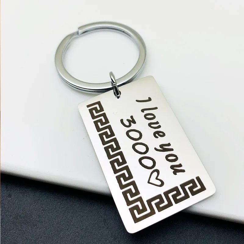 Стиль напрямую от производителя продажи DIY нержавеющей стали брелок любовь вас три тысячи раз я люблю вас 3000 пары родителей