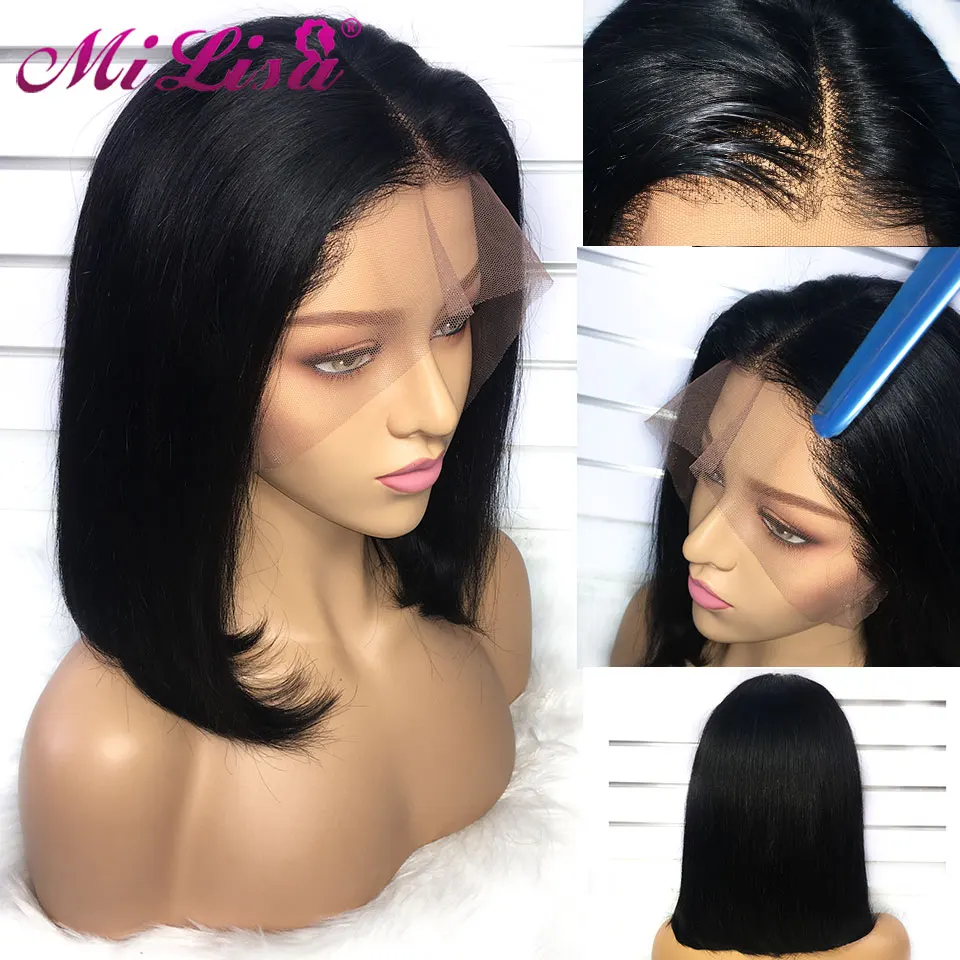 

150 Density Bob Wigs Short Human Hair Peruvian Preplucked Lace Wigs Bob Wig Lace Frontal Human Hair Remy Straight Human Hair Wig