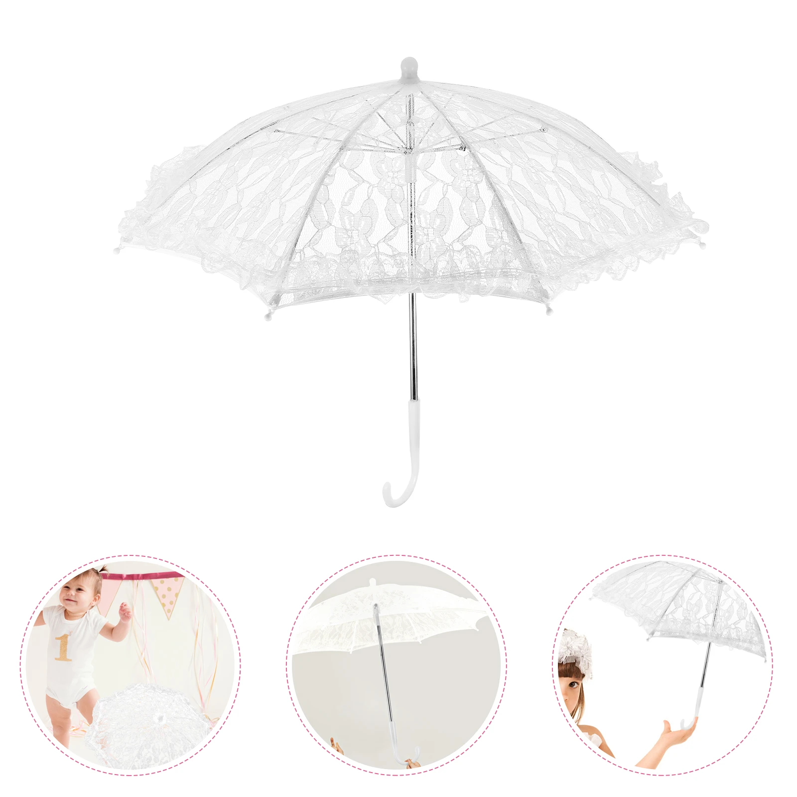 Paraguas de encaje exquisito, accesorios de fotografía elegantes para mujer, boda|Paraguas de novia|