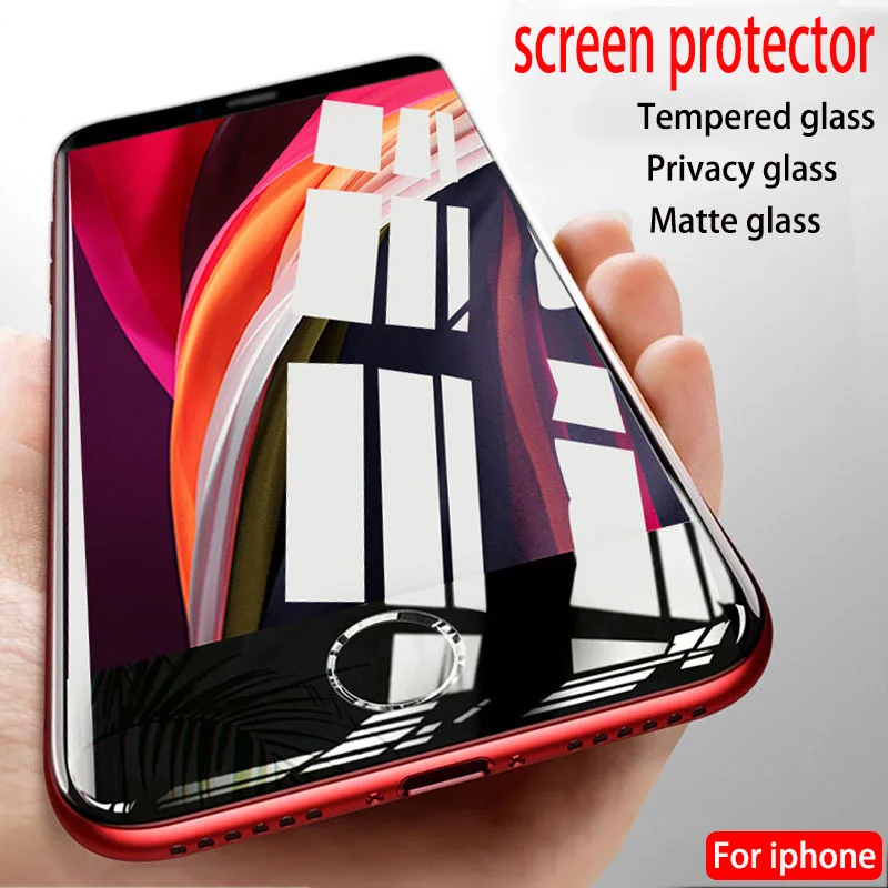 Full Cover Privacy Tempered Glass For iPhone X XS 11 Pro Max XR Matte Screen Protector Glass For iPhone 8 7 6 6s Plus Anti Glass