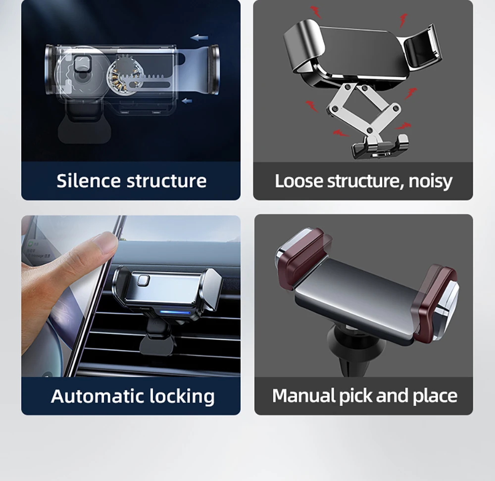 Joyroom Car Phone Holder Mini Smart Electric Locking Air Vent Clip Mobile Phone Mount Bracket Stand Auto Induction for iPhone cell phone stand holder