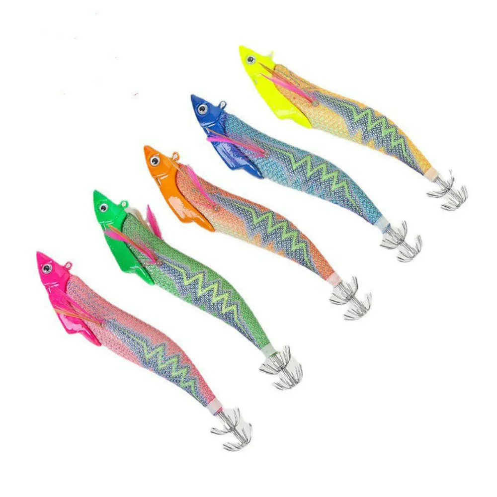 

1 шт., приманка для креветок, 42 грамма, светящаяся Egi, приманка A15, крючок для кальмаров, волнистая головка для глубокой воды с бусинами