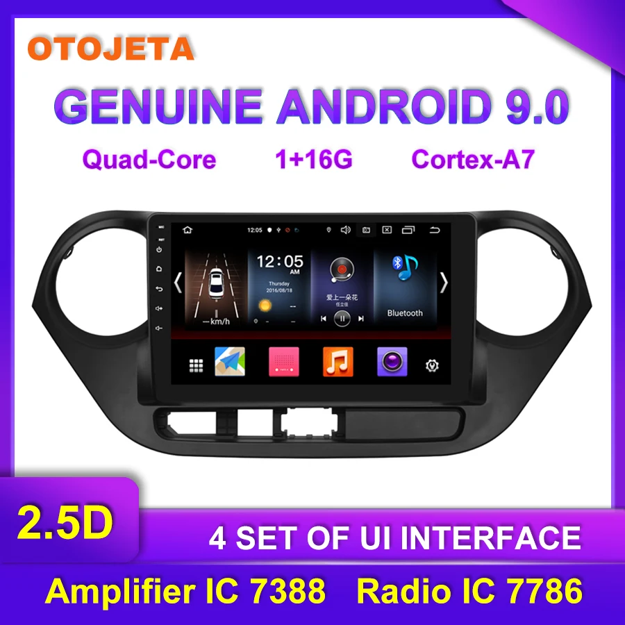 

Factory direct sale OTOJETA Android 9.0 Car Multimedia Radio For Hyundai I10 RHD SWC 2015 tape recorder GPS bluetooth Navigation