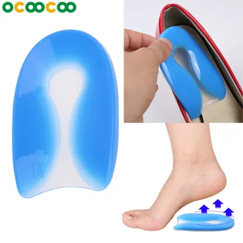 

1 Pair Unisex Soft Silicone Gel U-Shape Shoe Inserts Insoles Plantar Fasciitis Foot Pain Relief Heel Protector Heel Cushion Pads