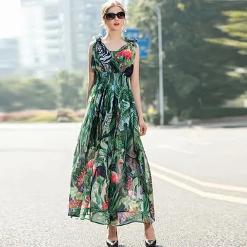 

Xiaomoli Zebra Elephant Animal Print leisure elegant long dress 2020 new summer fashion lady