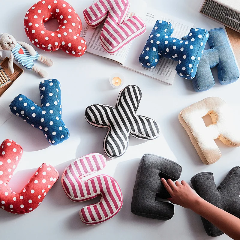 Креативная Q Версия 26 подушки с буквами Модная хлопковая Подушка милые DIY игрушки
