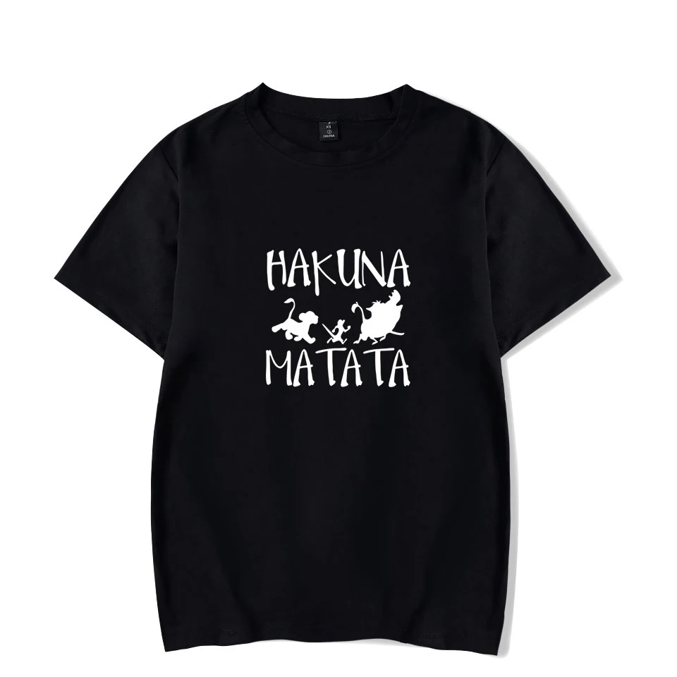Новые летние Акуна Матата письмо Лев футболка King Для мужчин/Для женщин Повседневное Теплые трикотажные носки для мальчиков/девочек топы