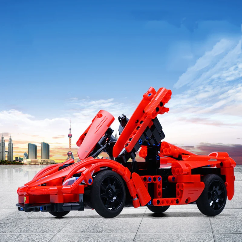 Remote Control Racing Creative Building Blocks Car Assembled Toys Children's Puzzle Electric Charging Sports Car Boy Gift