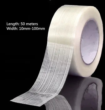 

1pcs 50 meters strong glass fiber tape high temperature resistant non-marking single side stripe tape width 10mm-100mm