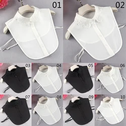 Embroidered Chiffon Applique Embroidery Fake Collar Ribbon Ruffle Elastic Trim Dress Skirts Headwear Sewing DIY Guipure Supplies