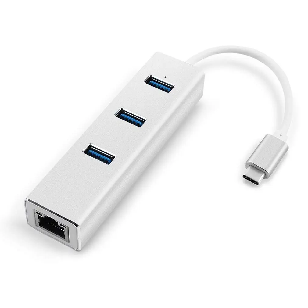 Алюминиевый 1000 Мбит/с Тип c USB концентратор 3,0 с гигабитным Ethernet RJ45 порт сетевой адаптер портативный концентратор данных для MacBook