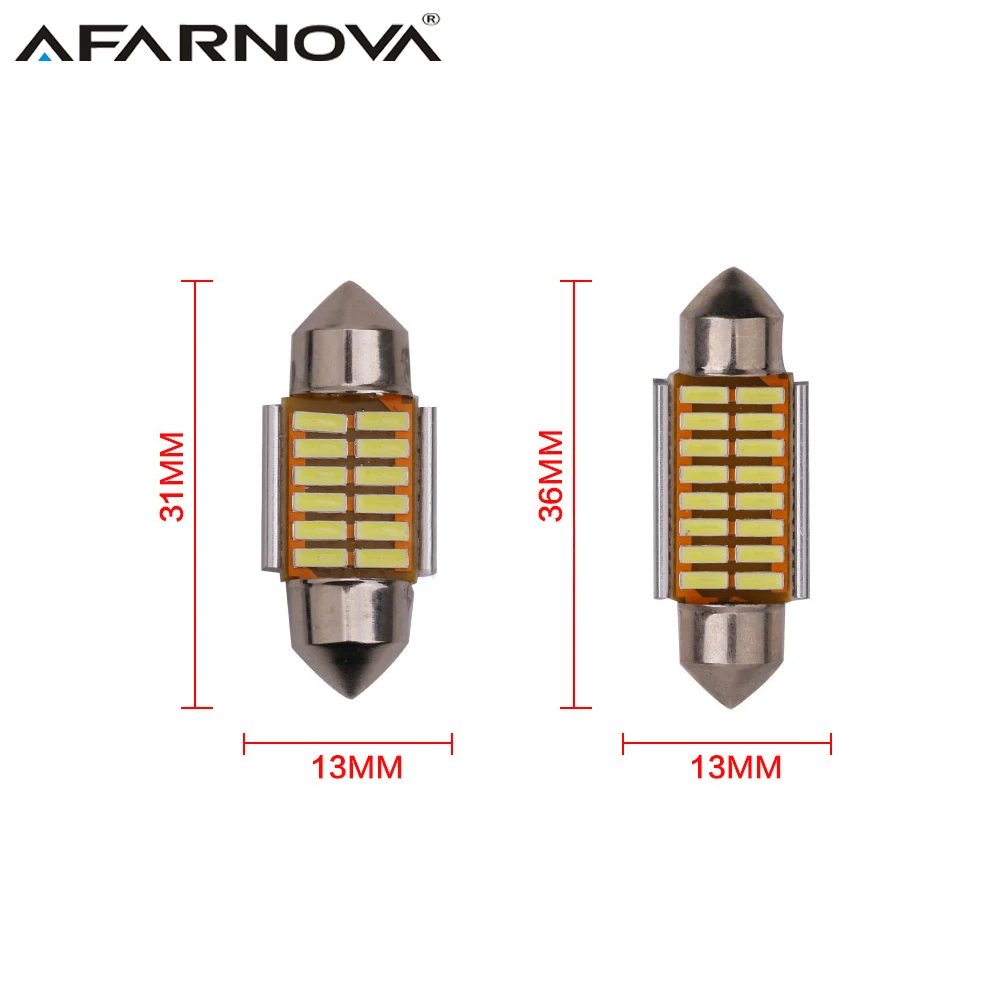 2 x Festoon C5W C10W Автомобильный светодиодный 4014 SMD 31 мм 36 мм 39 мм 42 мм Canbus без ошибок внутренний купол номер для чтения номерной знак карта лампы