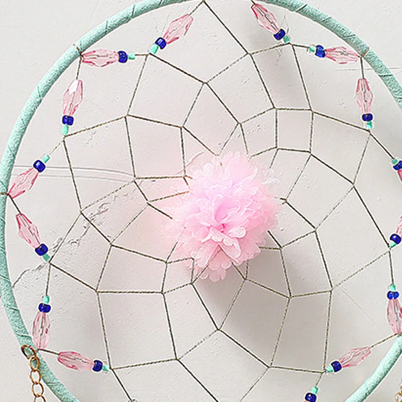 Feather Crafts Colorful Dream Catcher Wind Chimes Handmade Ornaments