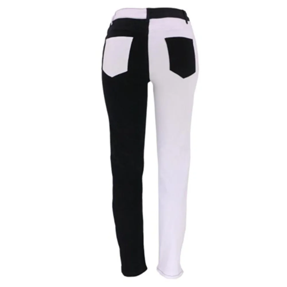Black White Patchwork Slim Fashion 