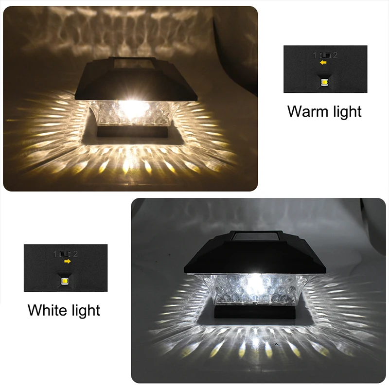 Lampione Solare Da Giardino Siedinlar – 2 Modalità Luce Bianca Calda/fredda, Impermeabile, Per Pali 4x4/5x5/6x6