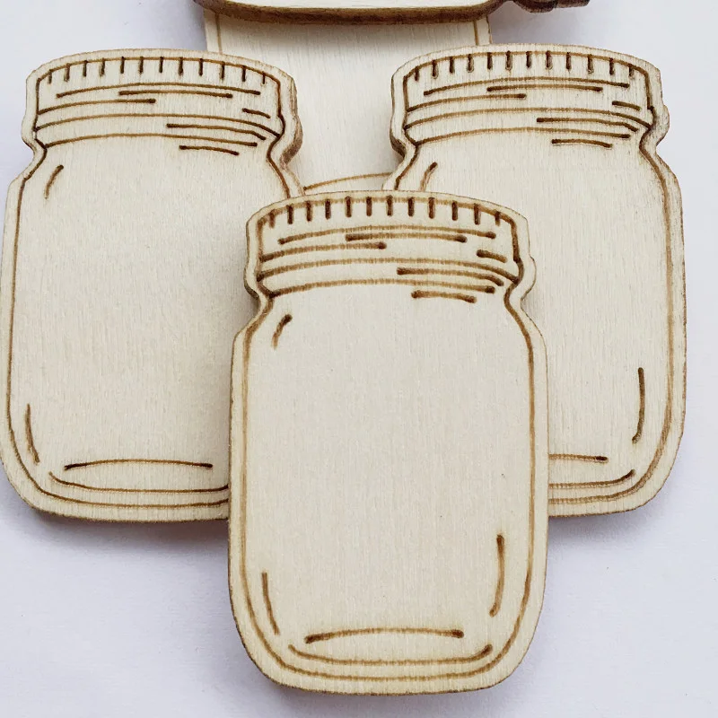 

50pcs Creative Vintage Wooden Bookmarks Bottle Shape Natural Wood DIY Gift Tags Unfinished Wood Laser Cut Out School Supplies
