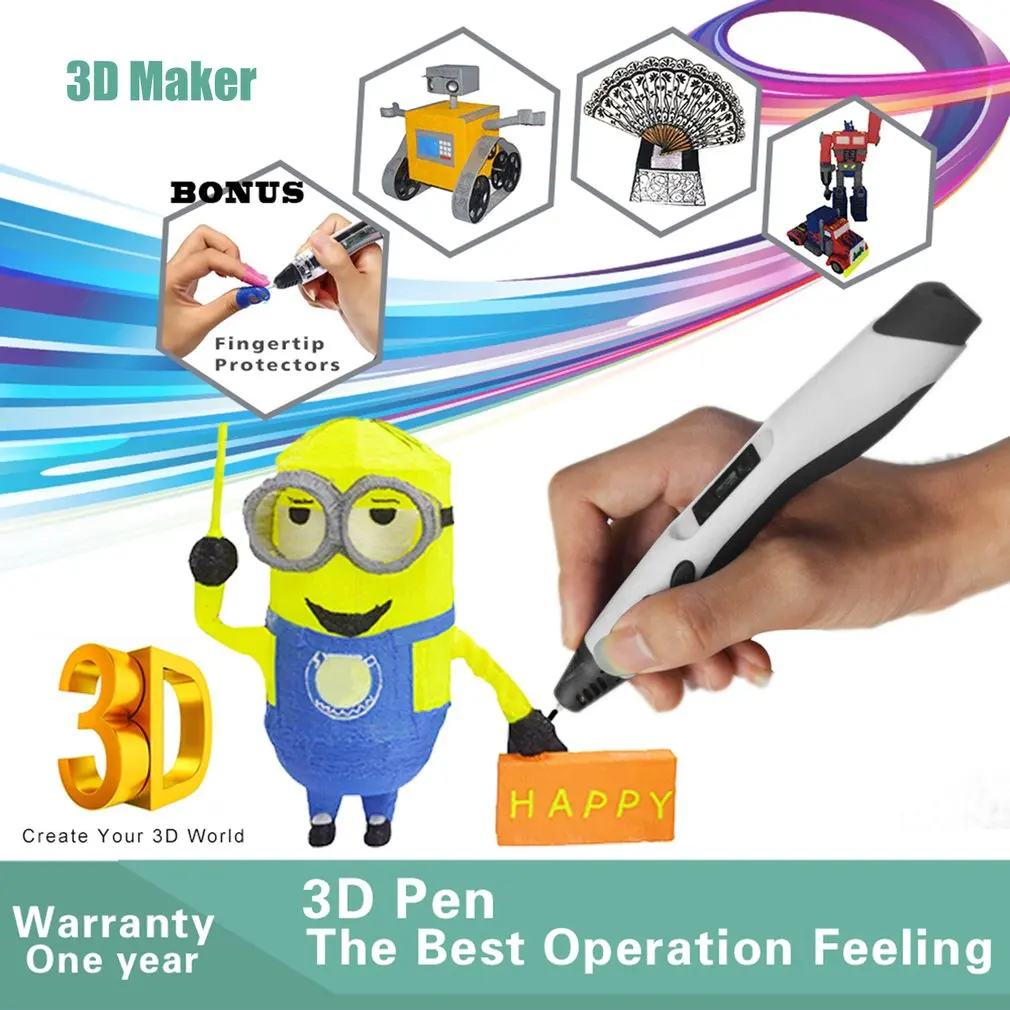 SUNLU низкотемпературная 3D печать ручка дети граффити ручка Дети Забавный инструмент для рисования с 10 м 20 цветов PLA материал дропшиппинг