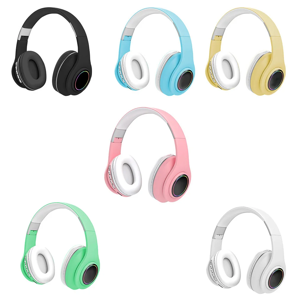 Wireless Bluetooth Headset Luminous Headphones Noise Canceling Headsets Hands free Support TF Card Gaming Headphone
