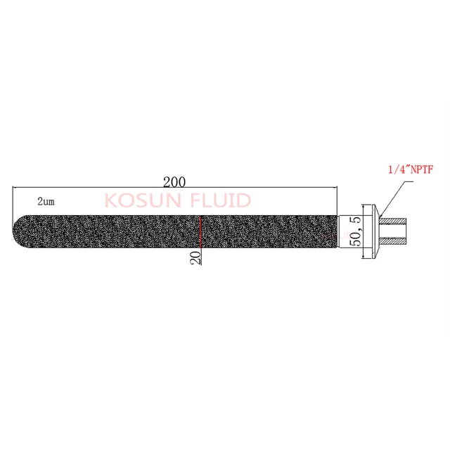 Stainless steel 2 micron  brewery Sintered Carbonation stone 1/2NPT BSP Tri clamp beer  carbonation stone / 2 3 5 um / aeration 8 inch Short neck-6