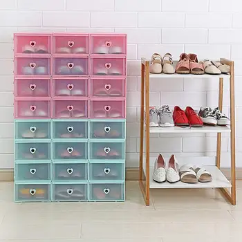 

3Pcs Thickened Transparent Plastic Box Drawer Type Sneakers Storage Container