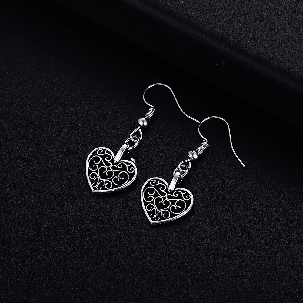 

Trendy Vintage Heart Shape Dangle Earrings for Women Girl Retro Drop Earrings Cute Small Object Earring Jewelry Bijoux