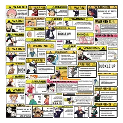 10/30/50PCS Mélangé Anime Mots D'avertissement Autocollants Interdisant Signes Rappel Sticker BRICOLAGE Moto Voiture Ordinateur Portable Bagages Étanche Autocollant 