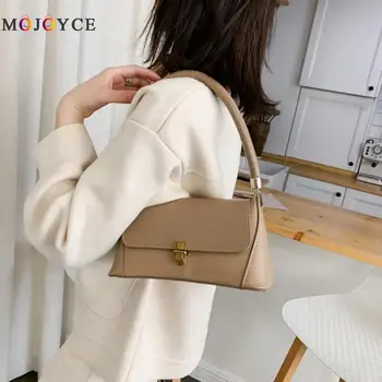 

Elegant PU Leather Women Top-handle Bags Solid Color Retro Totes Ladies Handbag torebki damskie