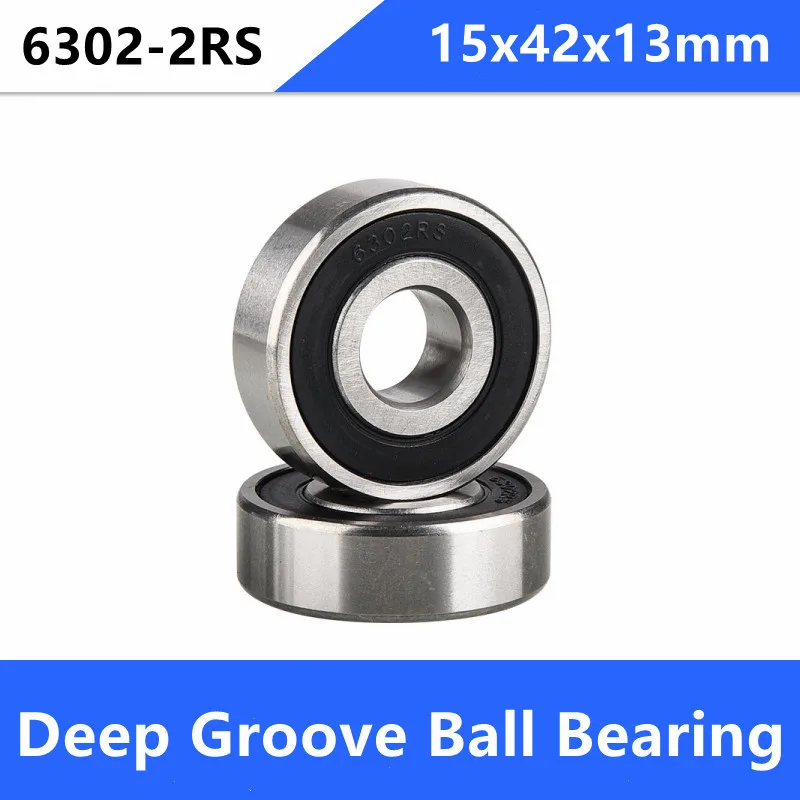 100 개/몫 6302 2RS 6302RS 고무 밀폐형 깊은 홈 볼 베어링 15*42*13mm|ball bearing ...