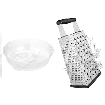 

3Pcs Ran Colors Splash Cover Microwave Food Cover & 1pcs Cheese Stainless Steel Four-Sided Grater Non-Slip