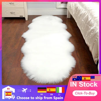 

Fur Faux Artificial Sheepskin Carpet Washable Seat Pad Fluffy Rugs Hairy Wool Soft Warm Carpets For Living Room