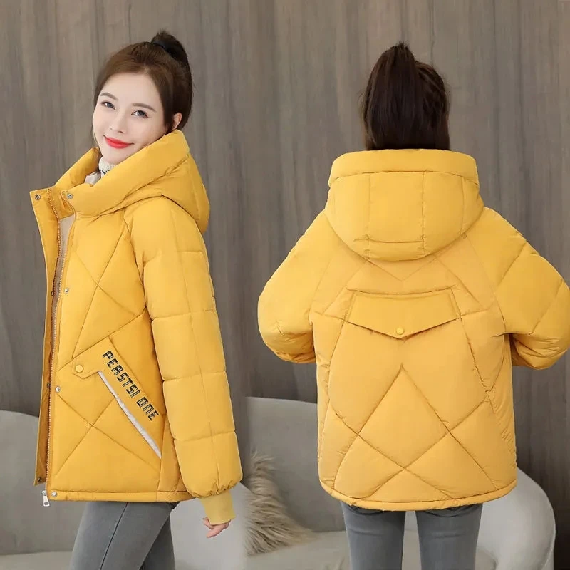 Women's Jackets 2022 New Women Parkas Winter Jacket Hooded Loose Cotton Padded Parka Female Casual Oversize Puffer Coat Outwear - 5