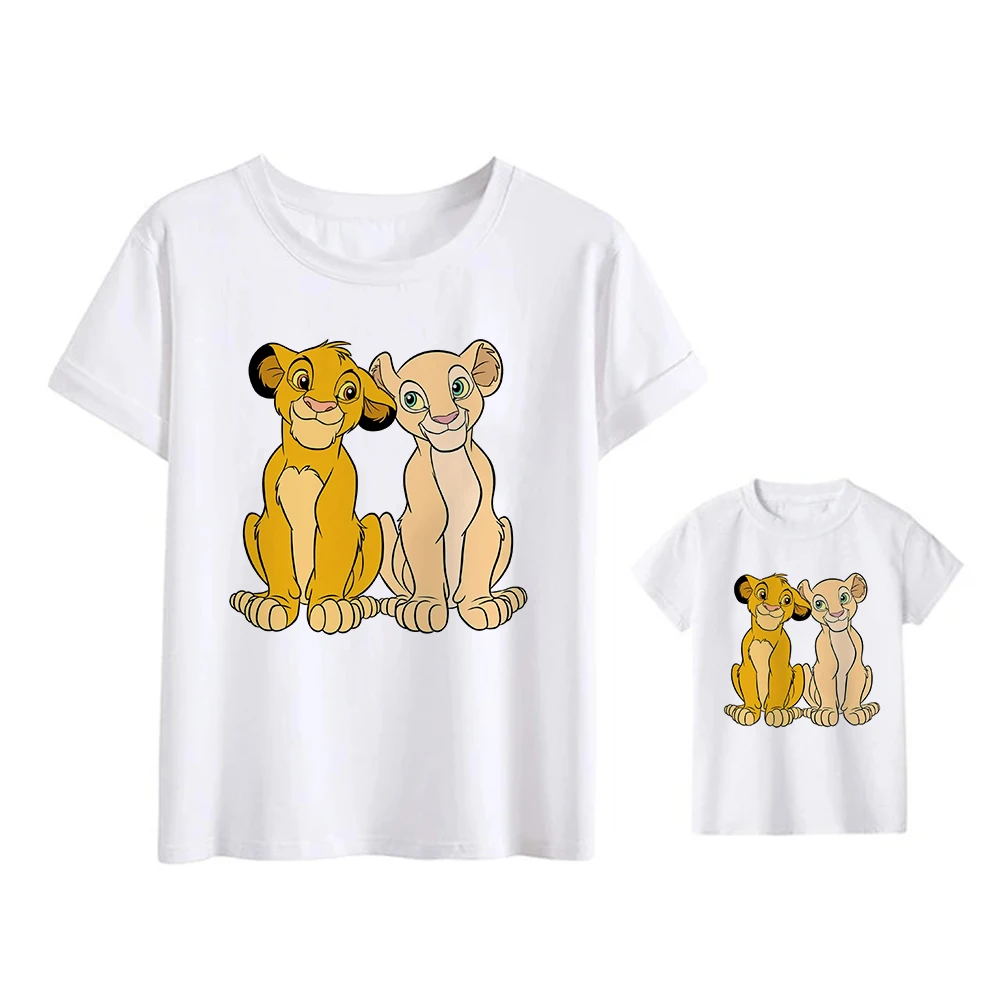 Precio Especial Camiseta de estética Unisex para mujer, ropa con gráfico de Simba y Nala de El Rey León, de manga corta, para niños 9YaLQNOOALk