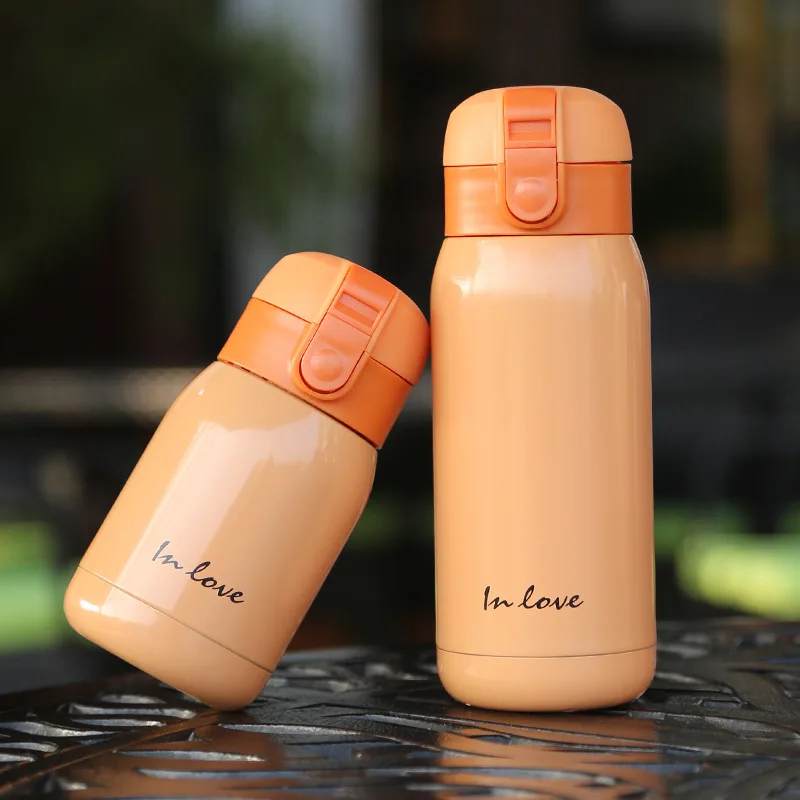 JOUDOO 200/360 мл вакуумная термоизоляционная колба из нержавеющей стали, бутылка для воды, для спорта на открытом воздухе, кемпинга, путешествий, бутылки для питья 35 - Цвет: Оранжевый