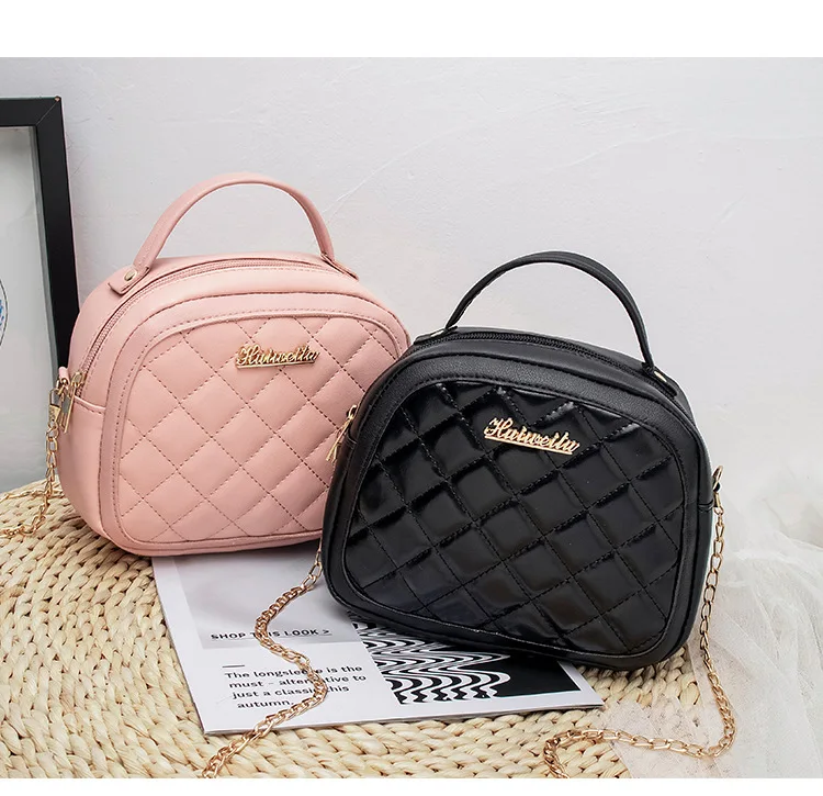 Bolso de moda de lujo para mujer, bandolera con rombos salvajes para chicas, bandolera con forma de concha, para invierno, 2020