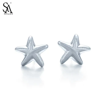 

SILVERAGE Genuine 925 Sterling Silver Fine Jewelry Cute Star Stud Earrings Women Girl New Top Quality Silver 925 Jewelry 2020