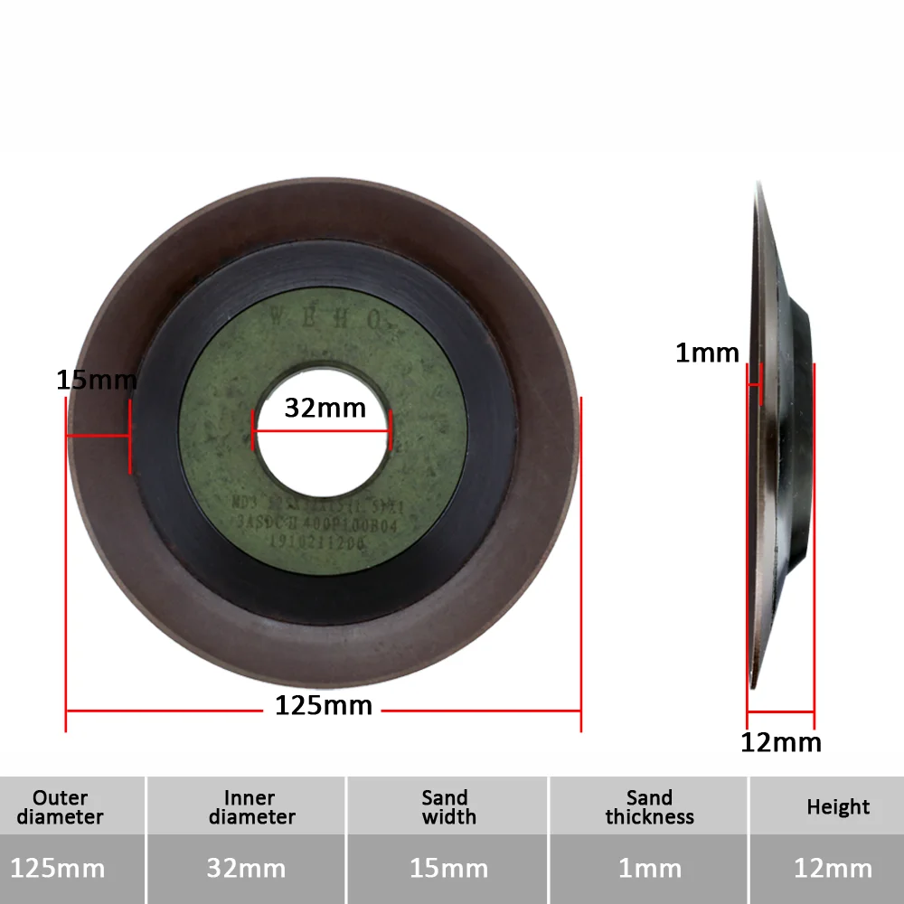 Diamond Grinding Wheel for Carbide Tungten Saw Blade Rake Face Angle Resharpen Disc Steel Milling Cutter Tool Sharpener Grinder