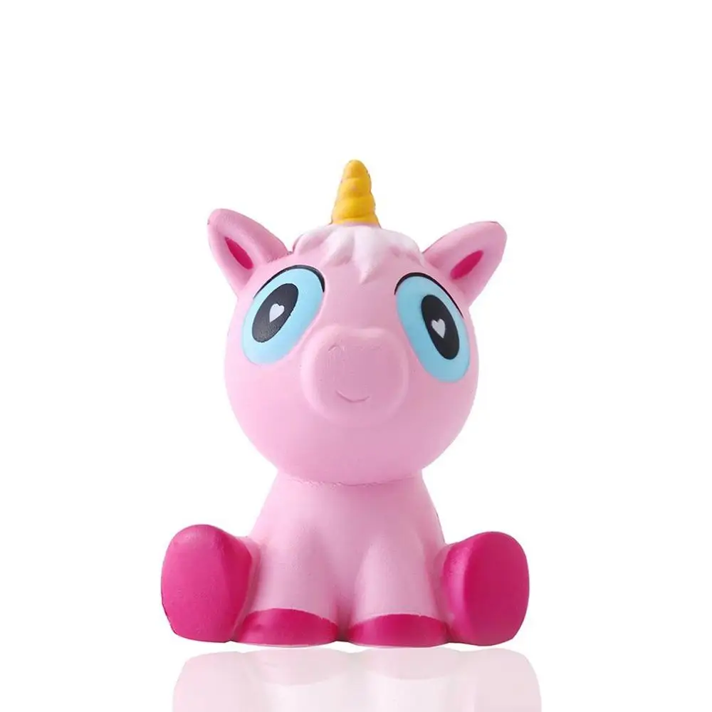 Забавные мягкие игрушки Smile Horse Unicorn Teeth squishies медленный рост мягкий сжимающий милый телефон ремешок с подвеской подарок игрушки для снятия стресса - Цвет: Розовый