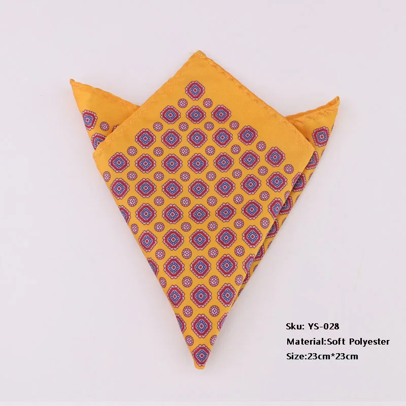 Роскошный мужской квадратный носовой платок с цветочным узором, Классический платок для свадебной вечеринки, мягкие шелковые винтажные носовые платки, нагрудные аксессуары для полотенец, подарок - Цвет: YS-028