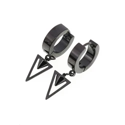 Stainless Steel Triangle Hinged Huggie Hoop Earrings Cone Spike Pierced Earrings Triangle Drop Dangle Earrings for Men Women