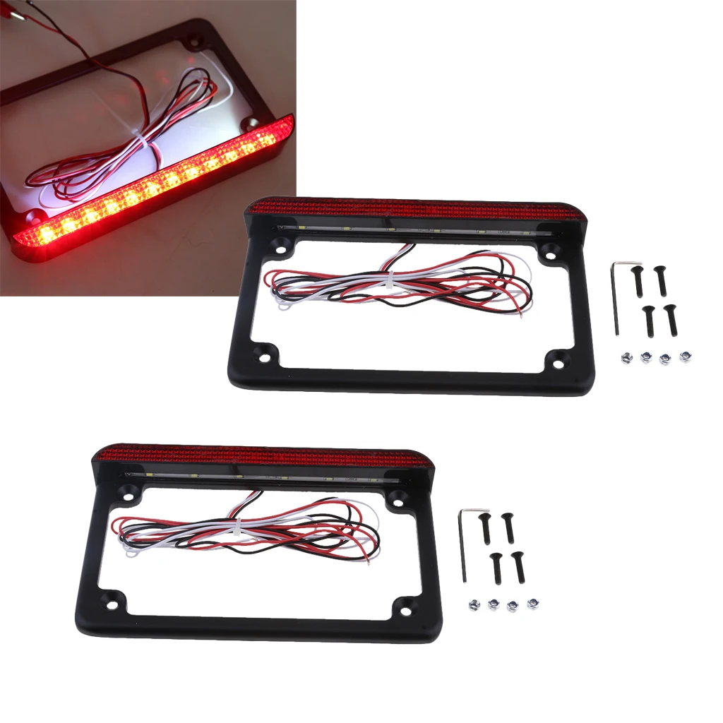 

2pcs 12 Red LED License Plate Frame Digital Brake Light for Yamaha
