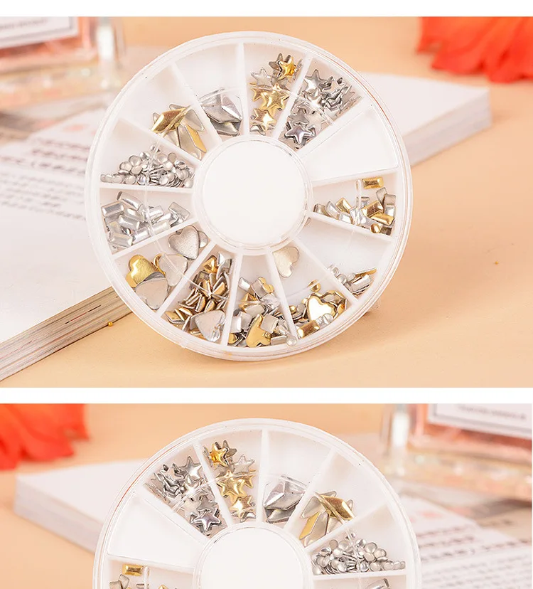 Manicure Rivet DIY Nail Jewelry Metal Nest Rivet Special Shape Cool tie jin yin Black Multi-Wholesale